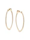 Saks Fifth Avenue Women's 14k Yellow Gold 0.95 Tcw Lab-grown Diamond Hoop Earrings In Yellow Gold