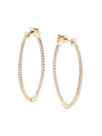 Saks Fifth Avenue Women's 14k Yellow Gold 0.95 Tcw Lab-grown Diamond Hoop Earrings