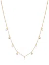SAKS FIFTH AVENUE WOMEN'S 14K YELLOW GOLD, 3MM CULTURED FRESHWATER PEARL & DIAMOND CHARM CHAIN NECKLACE/18"