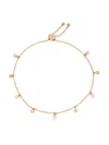 Saks Fifth Avenue Women's 14k Yellow Gold, 3mm Cultured Pearl & Diamond Bolo Bracelet In Yellow Gold