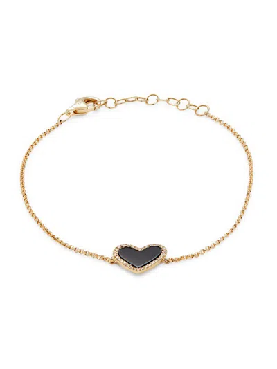 Saks Fifth Avenue Women's 14k Yellow Gold, Agate & Diamond Chain Bracelet