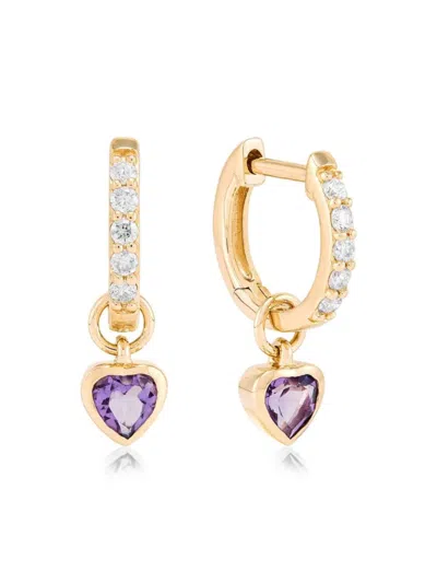 Saks Fifth Avenue Women's 14k Yellow Gold, Amethyst & Diamond Drop Earrings