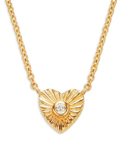 Saks Fifth Avenue Women's 14k Yellow Gold & 0.008 Tcw Diamond Heart Pendant Necklace