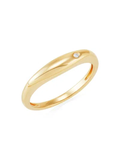 Saks Fifth Avenue Women's 14k Yellow Gold & 0.01 Tcw Diamond Band Ring
