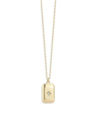 Saks Fifth Avenue Women's 14k Yellow Gold & 0.01 Tcw Diamond North Star Tag Pendant Necklace