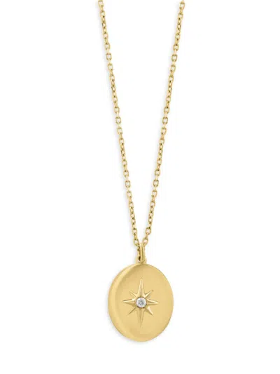 Saks Fifth Avenue Women's 14k Yellow Gold & 0.01 Tcw Diamond Pendant Chain Necklace