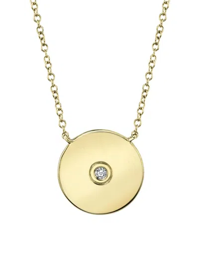 Saks Fifth Avenue Women's 14k Yellow Gold & 0.02 Tcw Diamond Disc Pendant Necklace