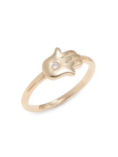 Saks Fifth Avenue Women's 14k Yellow Gold & 0.02 Tcw Diamond Ring