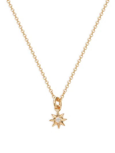 Saks Fifth Avenue Women's 14k Yellow Gold & 0.02 Tcw Diamond Star Pendant Necklace