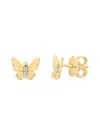 Saks Fifth Avenue Women's 14k Yellow Gold & 0.03 Tcw Diamond Butterfly Stud Earrings In Gold