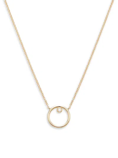 Saks Fifth Avenue Women's 14k Yellow Gold & 0.03 Tcw Diamond Necklace/16"