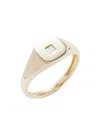 Saks Fifth Avenue Women's 14k Yellow Gold & 0.03 Tcw Diamond Signet Ring In Yellow Gold