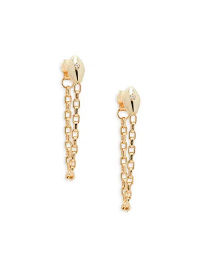 Saks Fifth Avenue Women's 14k Yellow Gold & 0.03 Tcw Diamond Snake Drop Earrings