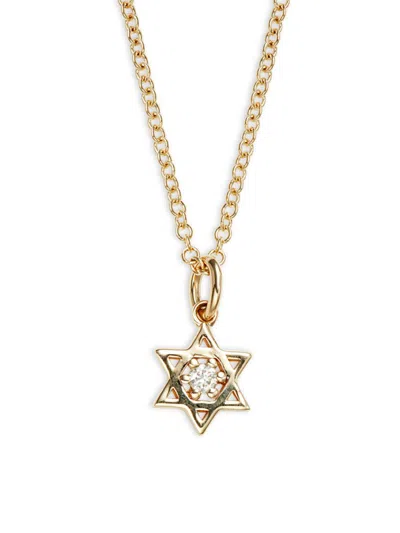 Saks Fifth Avenue Women's 14k Yellow Gold & 0.03 Tcw Diamond Star Pendant Necklace
