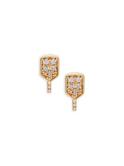 Saks Fifth Avenue Women's 14k Yellow Gold & 0.03 Tcw Diamond Stud Earrings