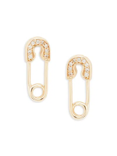 Saks Fifth Avenue Women's 14k Yellow Gold & 0.032 Tcw Diamond Safety Pin Drop Earrings