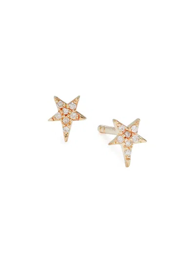 Saks Fifth Avenue Women's 14k Yellow Gold & 0.034 Tcw Diamond Star Stud Earrings