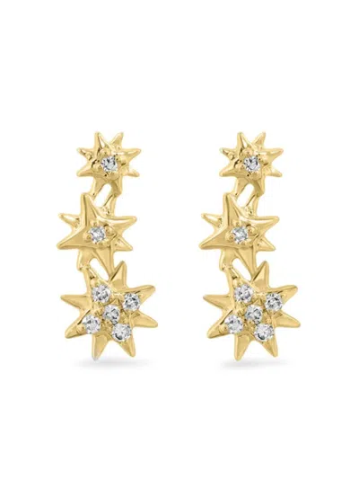 Saks Fifth Avenue Women's 14k Yellow Gold & 0.04 Tcw Diamond Drop Earrings