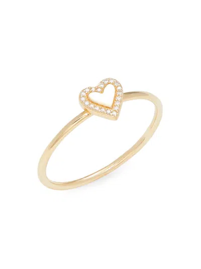 Saks Fifth Avenue Women's 14k Yellow Gold & 0.04 Tcw Diamond Heart Ring