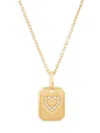 Saks Fifth Avenue Women's 14k Yellow Gold & 0.04 Tcw Diamond Heart Tag Pendant Necklace In Yellow Gold