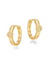 SAKS FIFTH AVENUE WOMEN'S 14K YELLOW GOLD & 0.04 TCW DIAMOND HUGGIE EARRINGS