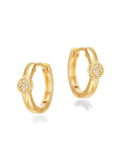 Saks Fifth Avenue Women's 14k Yellow Gold & 0.04 Tcw Diamond Huggie Earrings