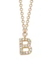 Saks Fifth Avenue Women's 14k Yellow Gold & 0.04 Tcw Diamond Letter Pendant Necklace In Letter B