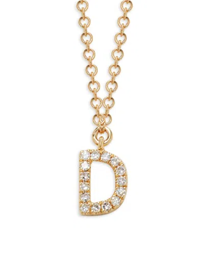 Saks Fifth Avenue Women's 14k Yellow Gold & 0.04 Tcw Diamond Letter Pendant Necklace In Letter D