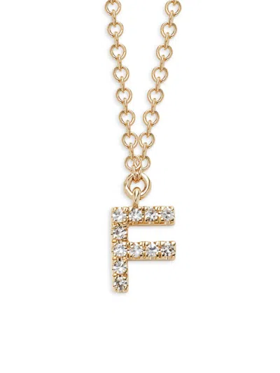 Saks Fifth Avenue Women's 14k Yellow Gold & 0.04 Tcw Diamond Letter Pendant Necklace In Letter F