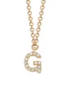 Saks Fifth Avenue Women's 14k Yellow Gold & 0.04 Tcw Diamond Letter Pendant Necklace In Letter G