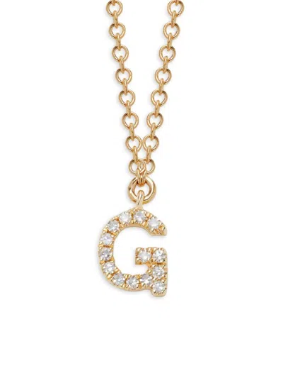 Saks Fifth Avenue Women's 14k Yellow Gold & 0.04 Tcw Diamond Letter Pendant Necklace In Letter G
