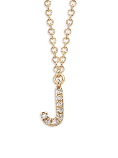 Saks Fifth Avenue Women's 14k Yellow Gold & 0.04 Tcw Diamond Letter Pendant Necklace In Letter J