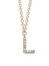 Saks Fifth Avenue Women's 14k Yellow Gold & 0.04 Tcw Diamond Letter Pendant Necklace In Letter L