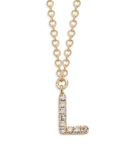 Saks Fifth Avenue Women's 14k Yellow Gold & 0.04 Tcw Diamond Letter Pendant Necklace In Letter L