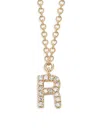 Saks Fifth Avenue Women's 14k Yellow Gold & 0.04 Tcw Diamond Letter Pendant Necklace In Letter R