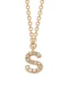 Saks Fifth Avenue Women's 14k Yellow Gold & 0.04 Tcw Diamond Letter Pendant Necklace In Letter S