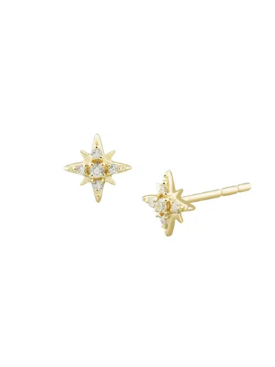 Saks Fifth Avenue Women's 14k Yellow Gold & 0.04 Tcw Diamond North Star Stud Earrings