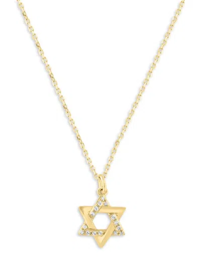 Saks Fifth Avenue Women's 14k Yellow Gold & 0.04 Tcw Diamond Star Pendant Necklace