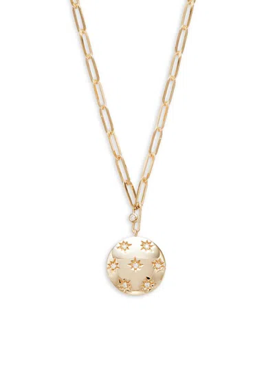 Saks Fifth Avenue Women's 14k Yellow Gold & 0.04 Tcw Diamond Star Pendant Paperclip Necklace