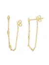 Saks Fifth Avenue Women's 14k Yellow Gold & 0.04 Tcw Diamond Threader Earrings In Brown