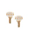 Saks Fifth Avenue Women's 14k Yellow Gold & 0.043 Tcw Diamond Key Stud Earrings In Yellow Gold