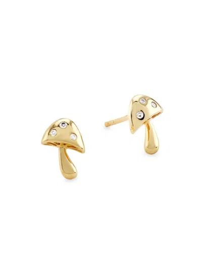 Saks Fifth Avenue Women's 14k Yellow Gold & 0.044 Tcw Diamond Mushroom Stud Earrings