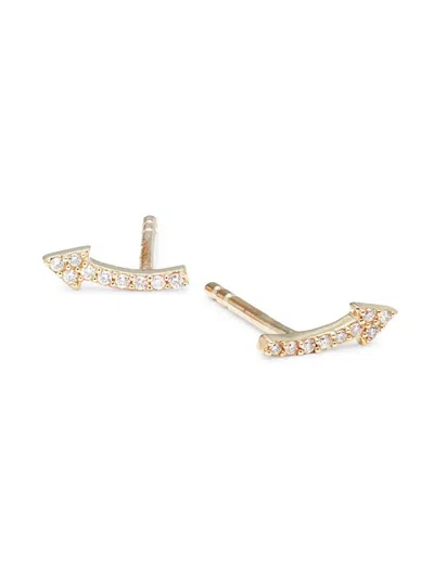 Saks Fifth Avenue Women's 14k Yellow Gold & 0.044 Tcw Diamond Stud Earrings