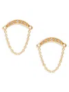 Saks Fifth Avenue Women's 14k Yellow Gold & 0.05 Tcw Diamond Arch & Chain Stud Earrings In Yellow Gold