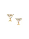 SAKS FIFTH AVENUE WOMEN'S 14K YELLOW GOLD & 0.05 TCW DIAMOND MARTINI GLASS STUD EARRINGS