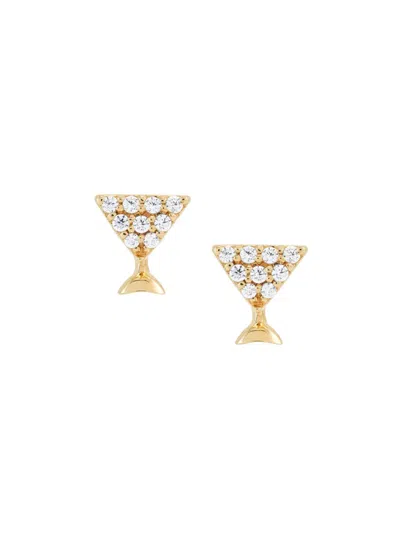 Saks Fifth Avenue Women's 14k Yellow Gold & 0.05 Tcw Diamond Martini Glass Stud Earrings