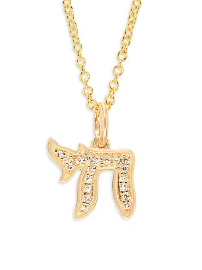 Saks Fifth Avenue Women's 14k Yellow Gold & 0.05 Tcw Diamond Pendant Necklace