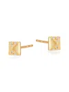 SAKS FIFTH AVENUE WOMEN'S 14K YELLOW GOLD & 0.05 TCW DIAMOND PYRAMID STUD EARRINGS