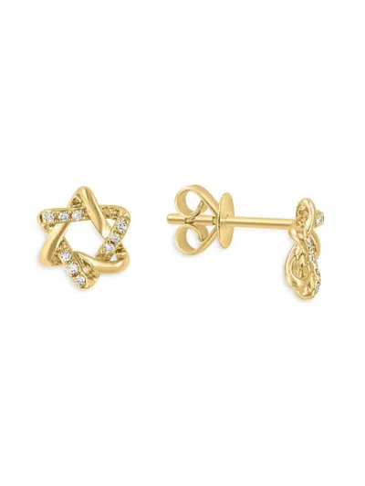 Saks Fifth Avenue Women's 14k Yellow Gold & 0.05 Tcw Diamond Start Stud Earrings