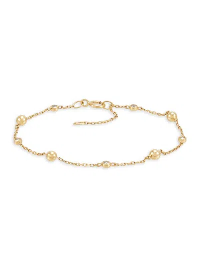 Saks Fifth Avenue Women's 14k Yellow Gold & 0.05 Tcw Diamond Station Bracelet